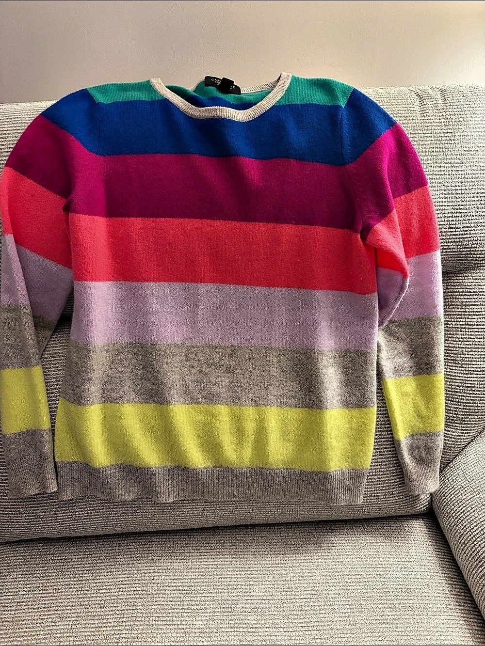 Cashmere Collection Cashmere Color Block Sweater Size Medium
